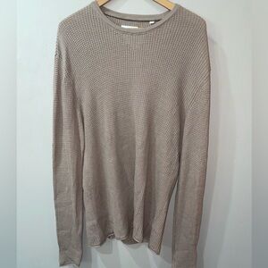 Billy Reid Cotton Cashmere Waffle Crew Long Sleeve
